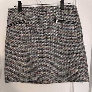 LOFT Multicolored Tweed Mini Skirt Size 12 EUC
